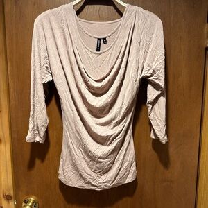 Mauve Ruched 3/4 Sleeve Blouse